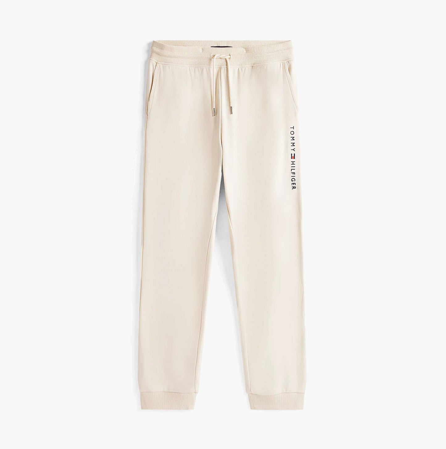 Tommy Hilfiger TH Original Mens Logo Lounge Joggers Off White Newsprint