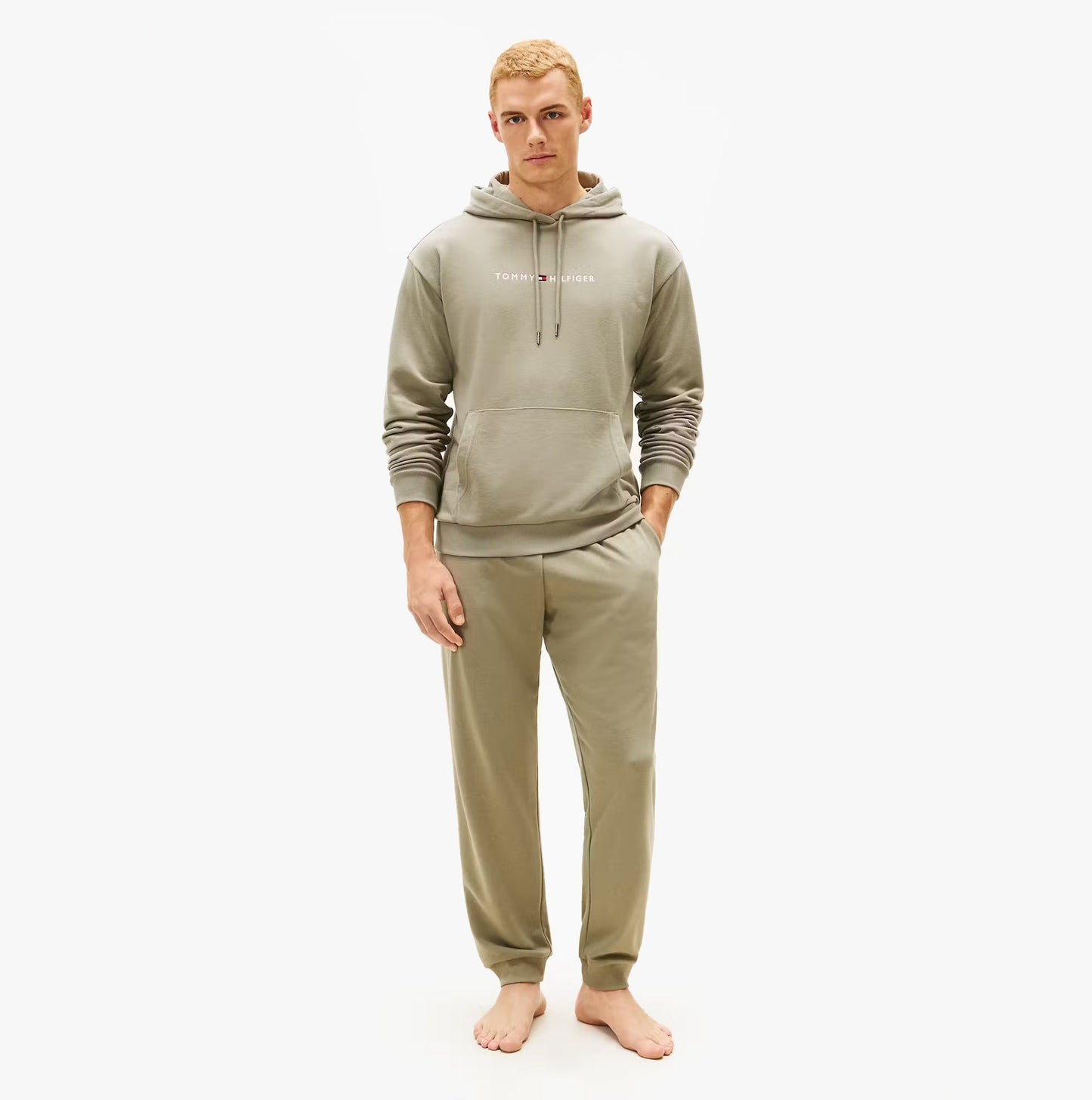 Tommy Hilfiger HOODIE Mens Drawstring Lounge Hoody Utility Sage