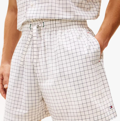Tommy Hilfiger WOVEN PJ SET Mens Set Linear White Grid Check