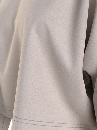 Tommy Hilfiger LONG SLEEVE T-SHIRT GOLD EMBR. Womens T-Shirts Cashmere Creme