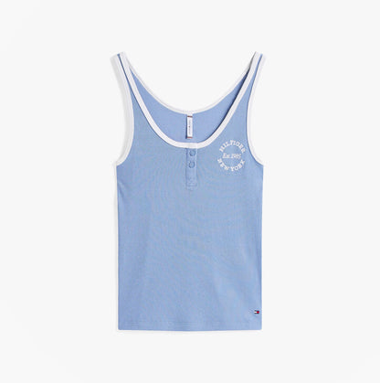 Tommy Hilfiger RIB TANK TOP Ladies Brisk Blue