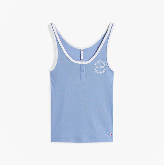 Tommy Hilfiger RIB TANK TOP Ladies Brisk Blue