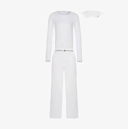 Tommy Hilfiger GIFT LS TEE PANTS SE Womens Pyjama Set Ecru