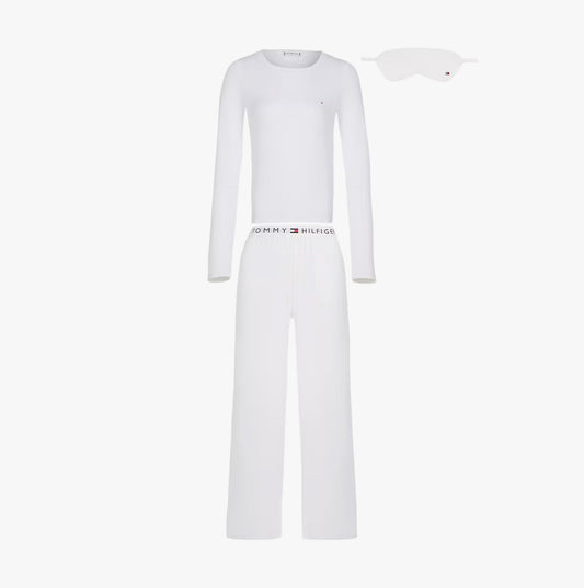 Tommy Hilfiger GIFT LS TEE PANTS SE Womens Pyjama Set Ecru