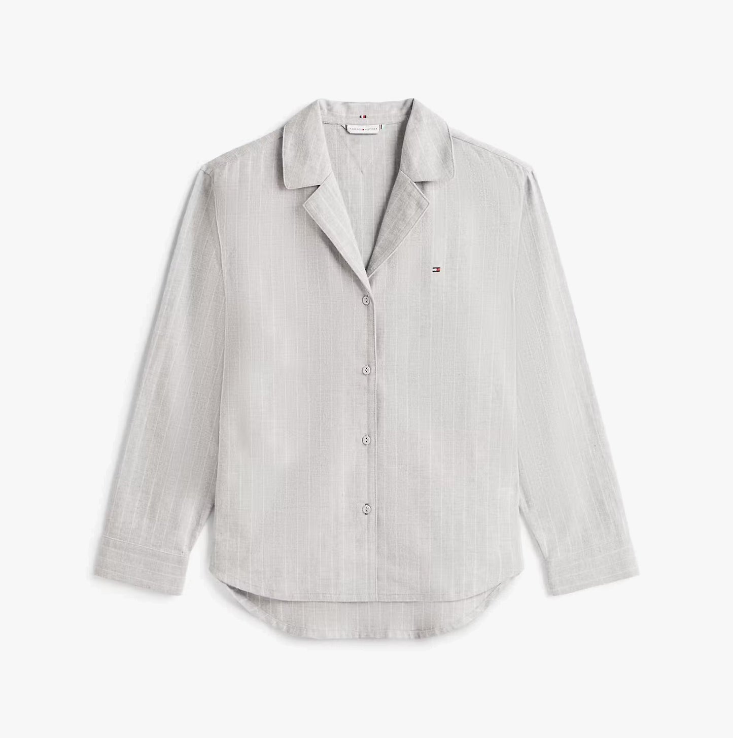 Tommy Hilfiger STRIPE FLANNEL SHIRT Womens Set Thin Stripe Light Grey