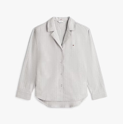 Tommy Hilfiger STRIPE FLANNEL SHIRT Womens Set Thin Stripe Light Grey