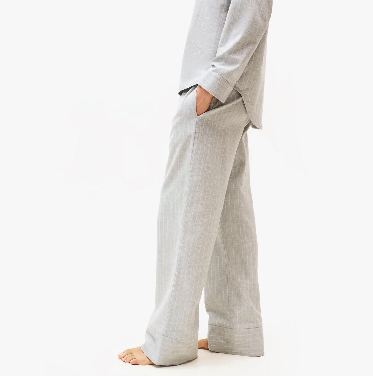 Tommy Hilfiger STRIPE FLANNEL SHIRT Womens Set Thin Stripe Light Grey