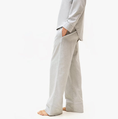 Tommy Hilfiger STRIPE FLANNEL SHIRT Womens Set Thin Stripe Light Grey