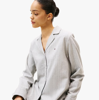 Tommy Hilfiger STRIPE FLANNEL SHIRT Womens Set Thin Stripe Light Grey