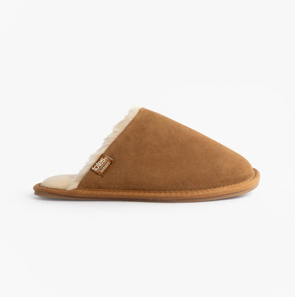 Totes Isotoner REAL SUEDE MULE Womens Slippers Tan