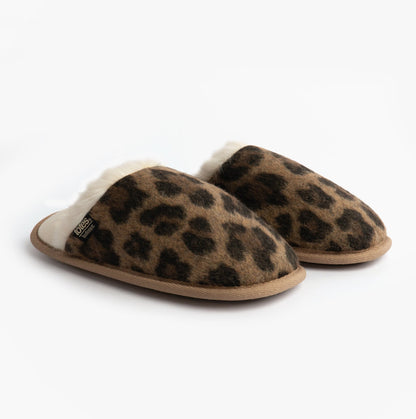 Totes Isotoner ANIMAL FUR Womens Mule Slippers Animal Print