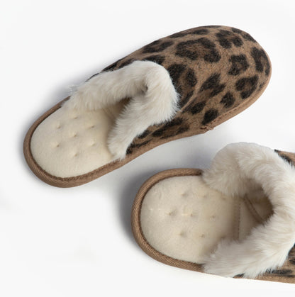 Totes Isotoner ANIMAL FUR Womens Mule Slippers Animal Print