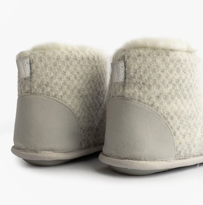 Totes Isotoner SPARKLE KNIT Womens Boot Slippers Light Grey