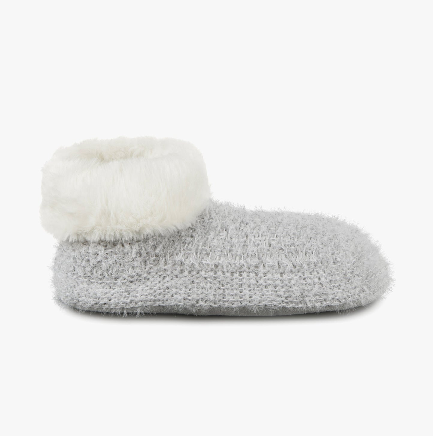 Totes Toasties KNITTED TEXTURED BOOTIES Womens Grey