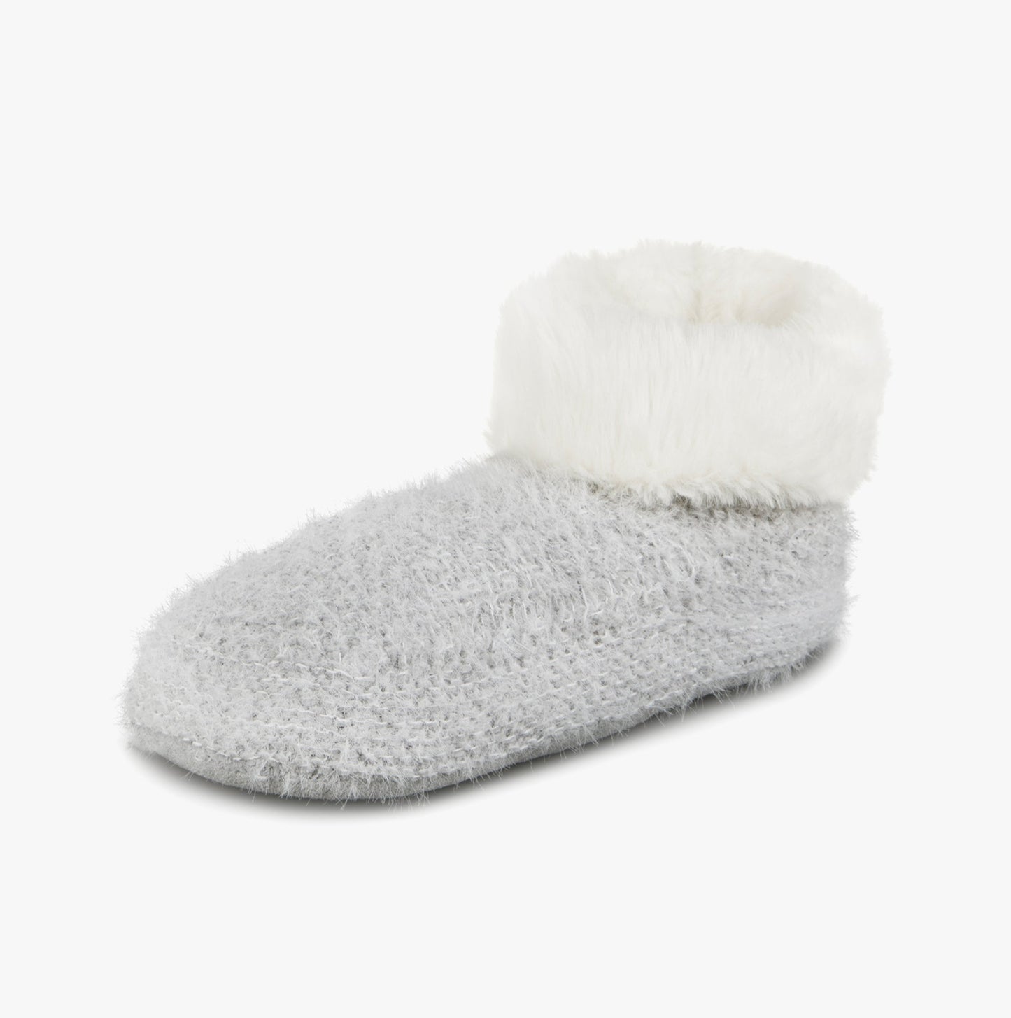 Totes Toasties KNITTED TEXTURED BOOTIES Womens Grey