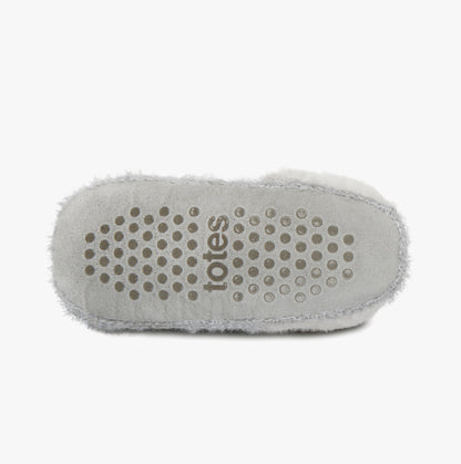 Totes Toasties KNITTED TEXTURED BOOTIES Womens Grey