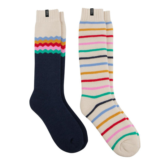 Totes Toasties WELLY BOOT SOCKS (TWIN PACK) Womens Multi