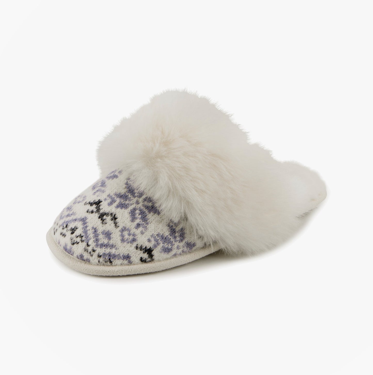 Totes Toasties FAIR ISLE KNIT Mule Slippers Womens Blue