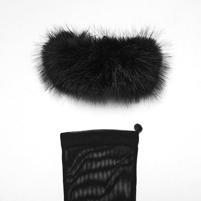 Punk Rave Fluffy Goth Claw Gloves
