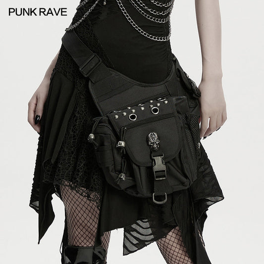 Punk Rave Techwear Skull Waist–Leg Bag