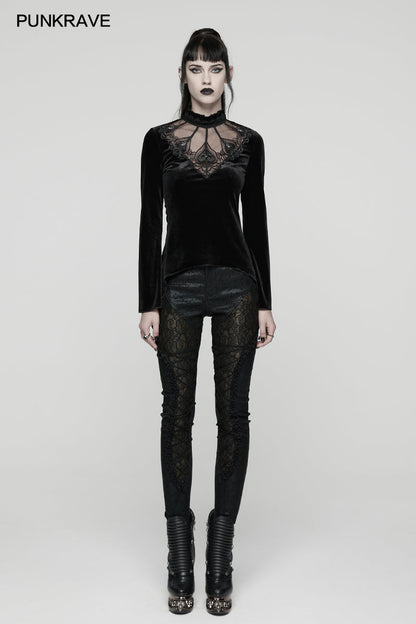 Punk Rave Belladonna Demon’s Hand Velvet T-Shirt in Red