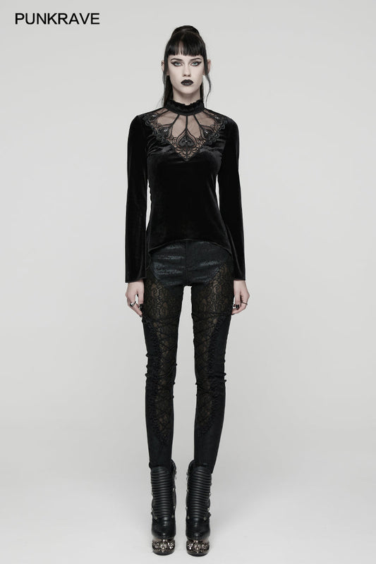 Punk Rave Belladonna Demon’s Hand Velvet T-Shirt in Red