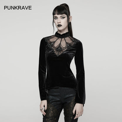 Punk Rave Belladonna Demon’s Hand Velvet T-Shirt in Red