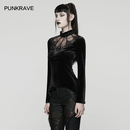 Punk Rave Belladonna Demon’s Hand Velvet T-Shirt in Red