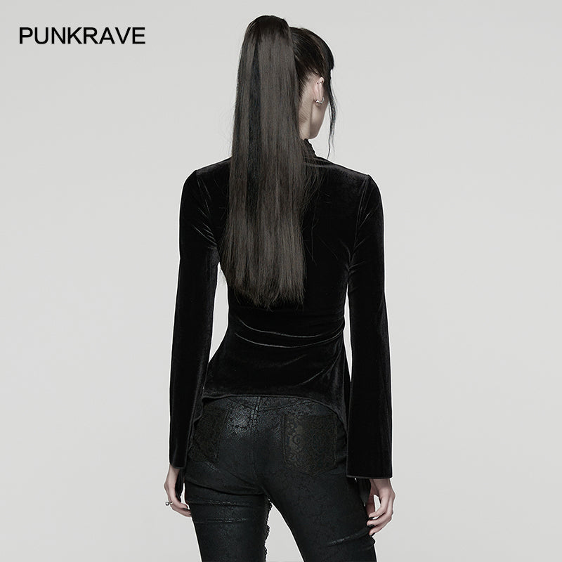 Punk Rave Belladonna Demon’s Hand Velvet T-Shirt in Red