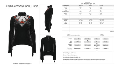 Punk Rave Belladonna Demon’s Hand Velvet T-Shirt