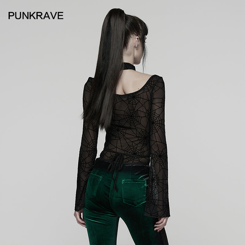 Punk Rave Lilith Gothic Spider Web T-Shirt