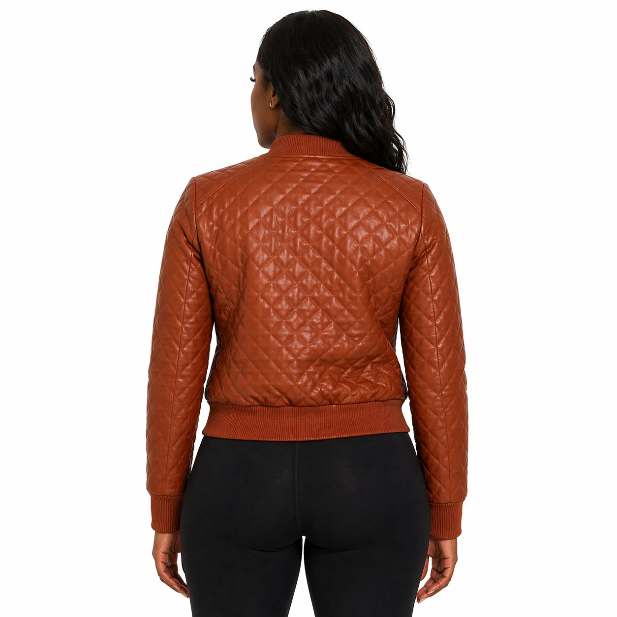 Women's Bomber Zip up Genuine Leather Jacket | Brown