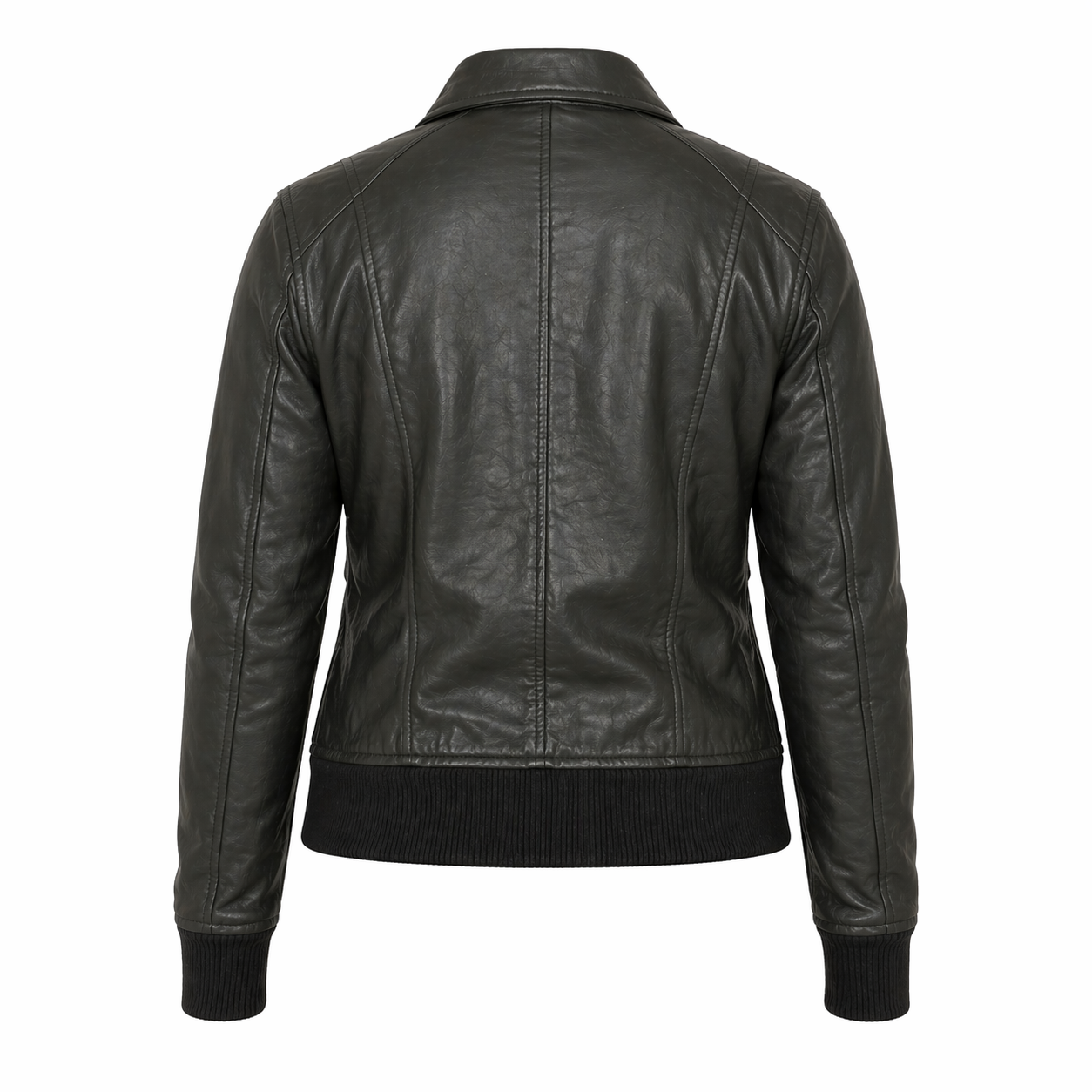 Women's Pure Bomber Leather Jacket | Green