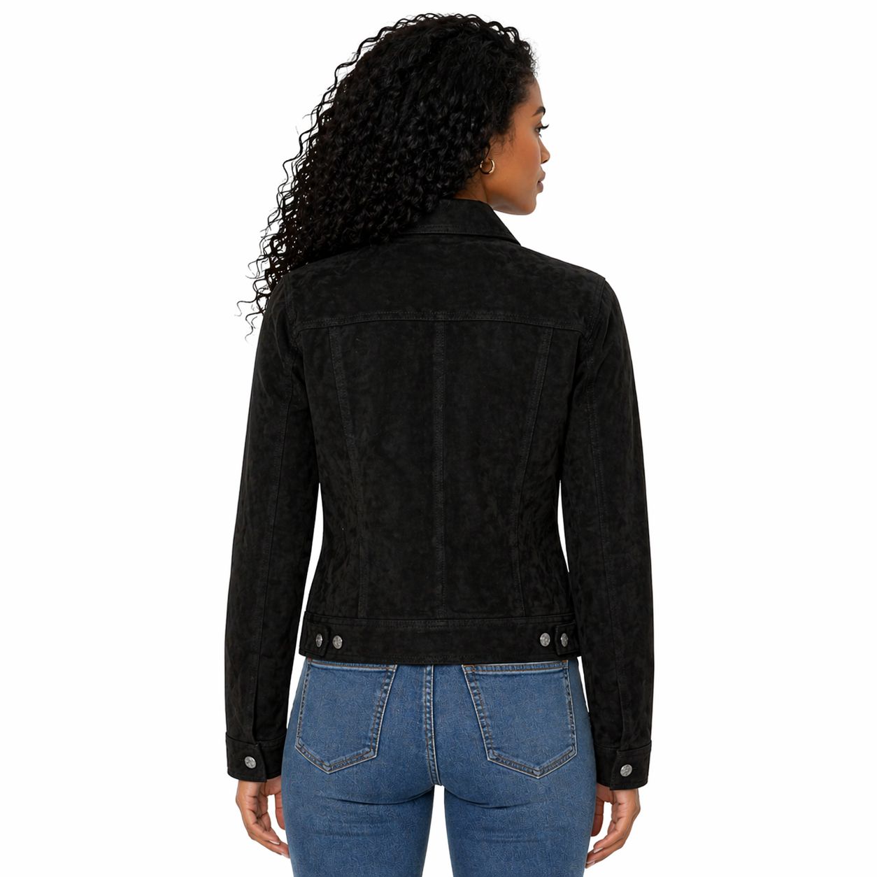 Women's Suede Vintage Jacket, Leather Biker Style | Black & Brown