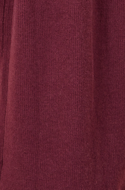 Yumi Burgundy Knitted Maxi Cardigan With Pockets