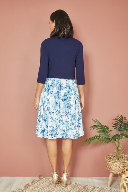 Yumi Navy Knitted Curve Bolero