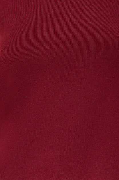Yumi Burgundy Knitted Roll Neck Sleeveless Jumper