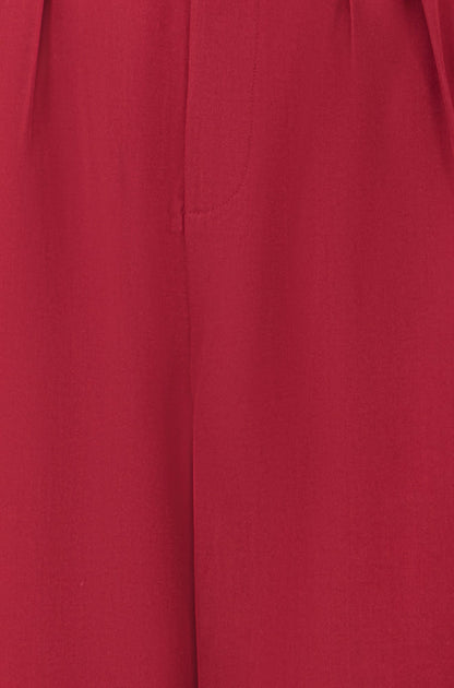 Yumi Burgundy Wide Leg Trousers