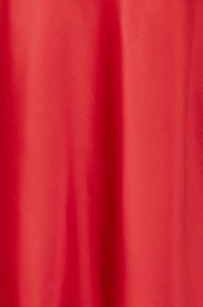 Yumi Red Satin Midi Skirt