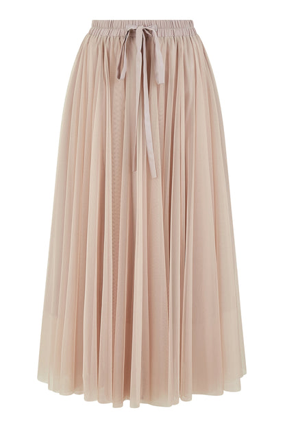 Yumi Blush Pink Mesh Tulle Skirt