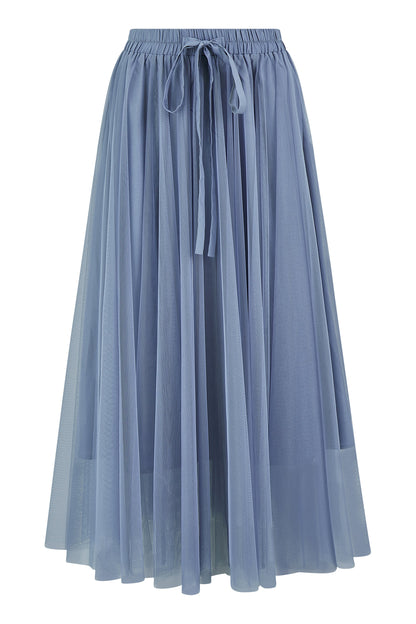 Yumi Blue Mesh Tulle Skirt