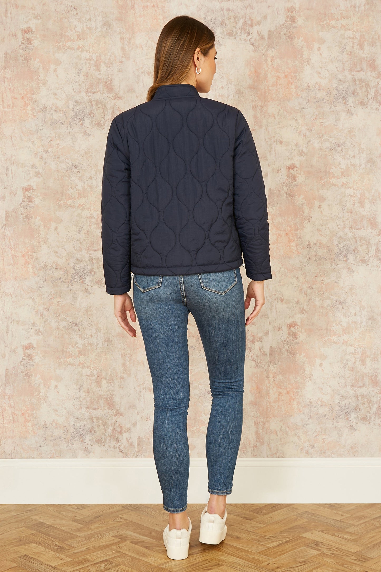 Yumi Navy Short Quilted Jacket