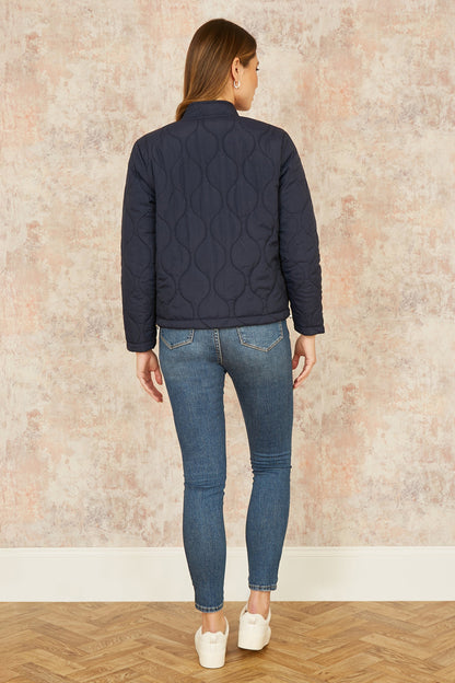 Yumi Navy Short Quilted Jacket