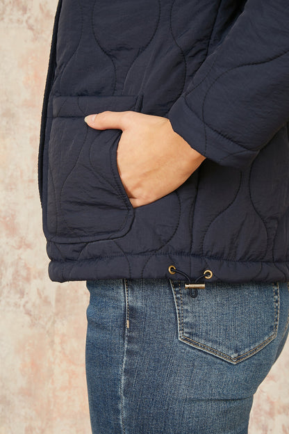 Yumi Navy Short Quilted Jacket
