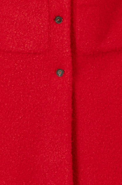 Yumi Red Boucle Long Line Coat