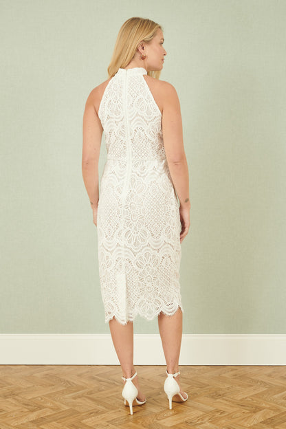 Yumi Ivory Lace Halter Neck Dress