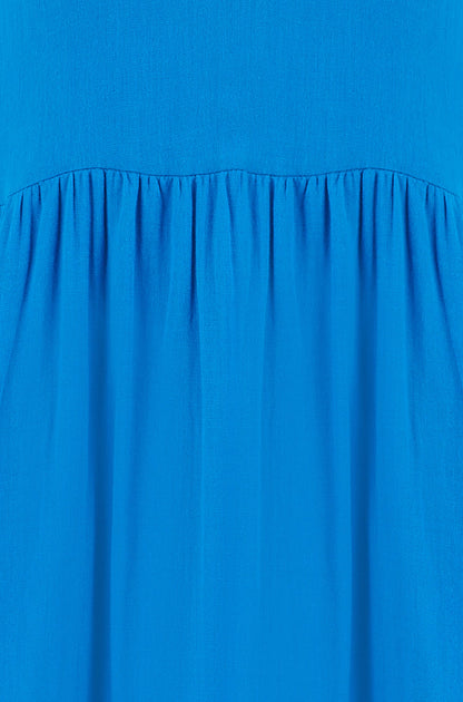 Yumi Blue Double Cotton Long Kaftan