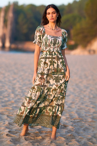 Yumi White Cotton Voile Safari Midi Skirt