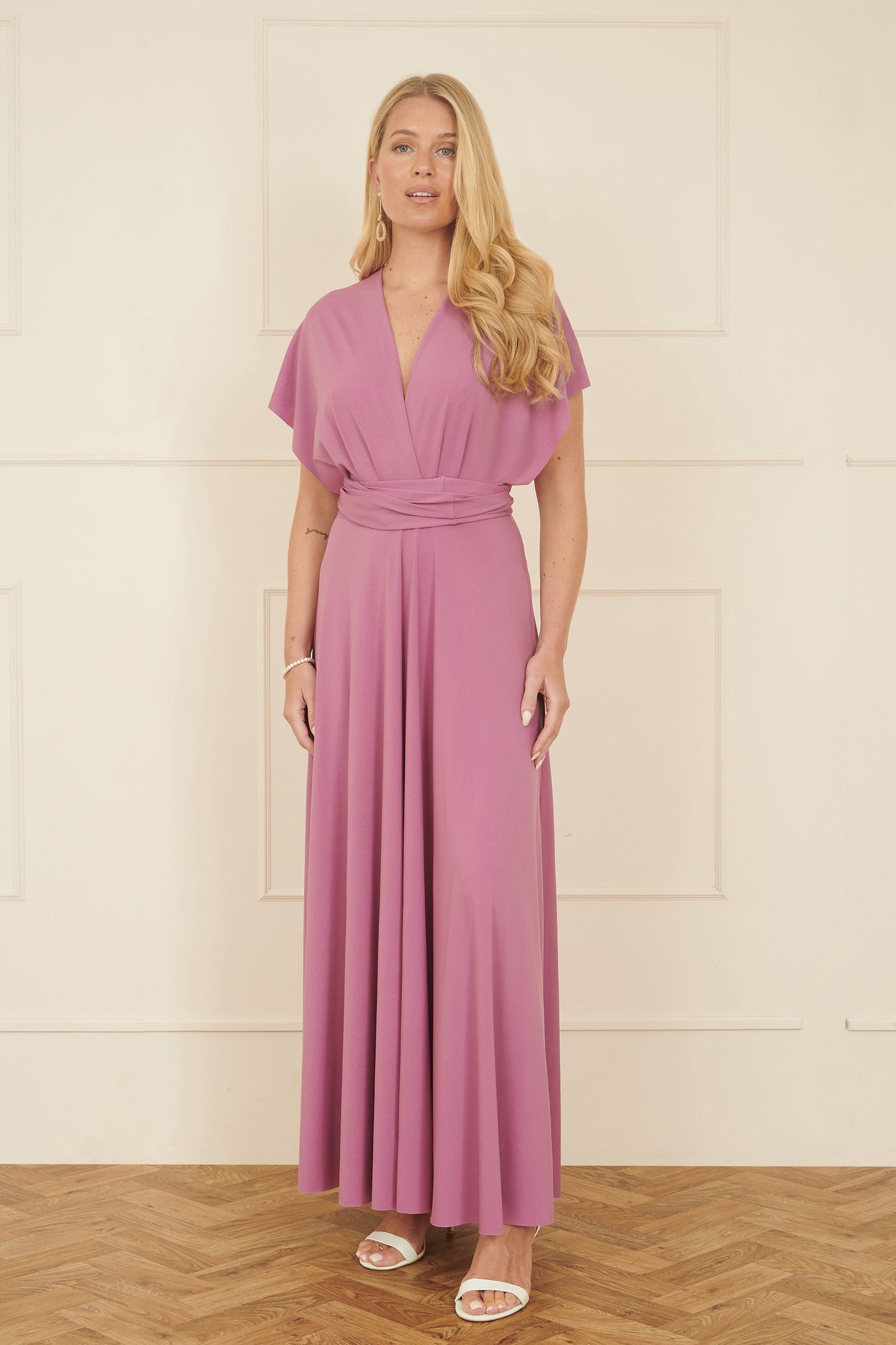 Yumi Pink Jersey Stretch Multiway Midi Dress