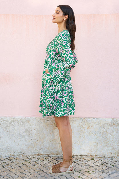 Yumi Green Leopard Print Tunic
